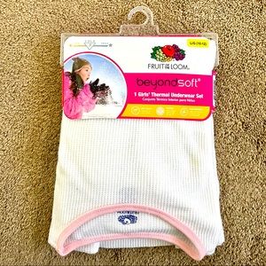 Fruit of The Loom Beyond Soft Girls Thermal Underwear Set NEW!!